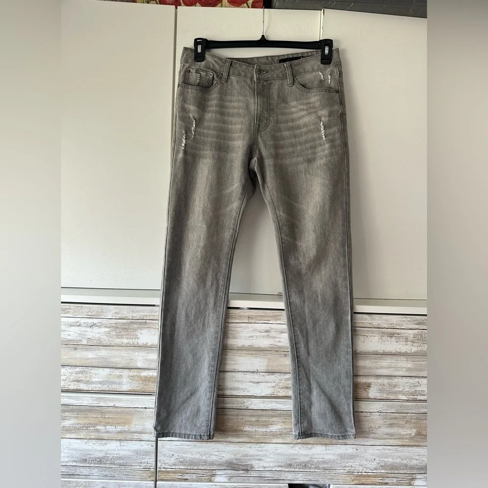 👖✨ WXYX MEGCO Nomad Slim Fit Gray Distressed Jeans W30 L30 Stretch